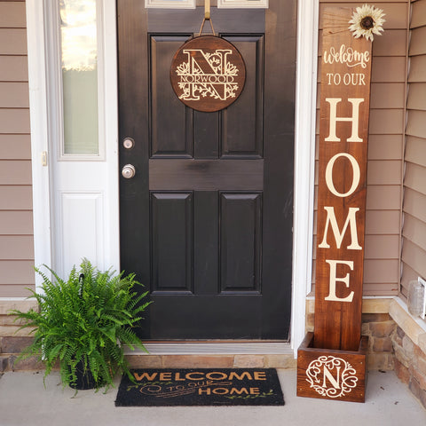 WOODEN WELCOME PLANTER